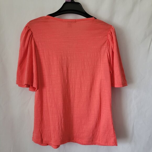 A Love Story Top NEW Coral embellished rhinestones flutter sleeve SIZE XL NWT - Picture 2 of 10